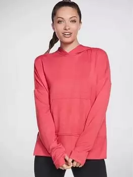 Image of Skechers Skechluxe Restful Long Sleeve Hoodie, Raspberry, Size S, Women