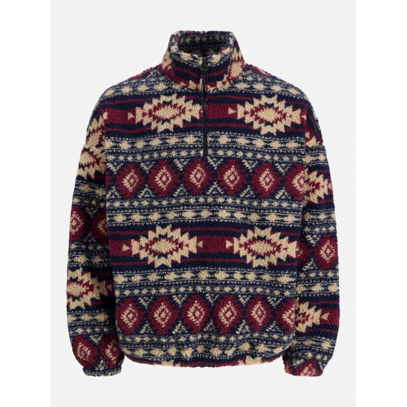 Image of Jack and Jones Eddie Teddy Fleece Half Zip Top Mens Navy Blazer male M