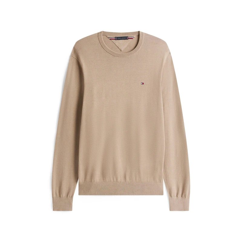 Image of Tommy Hilfiger Crew Neck Jumper Coast Taupe AFE male S