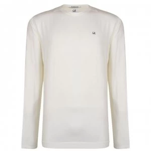 Image of CP COMPANY Long Sleeved Logo T Shirt - Tapioca 112