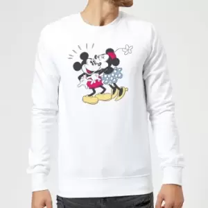Image of Disney Mickey Mouse Minnie Kiss Sweatshirt - White - S