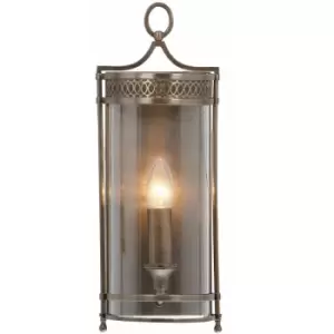 Image of Loops - Wall Light Sconce Lantern Candle Bulb Glass Shade Dark Bronze LED E14 60W Bulb