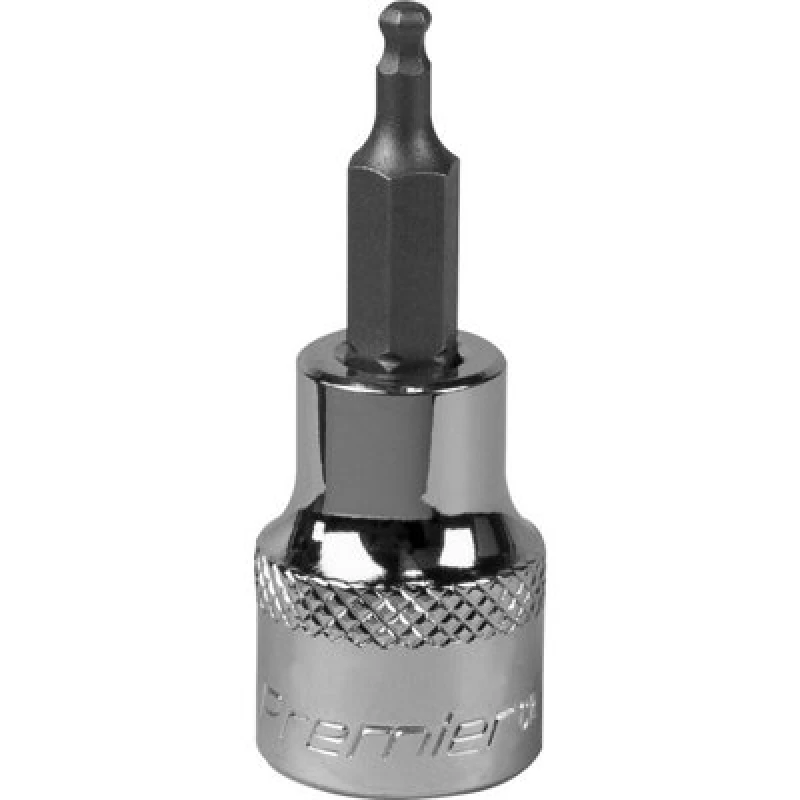 Image of Loops 3mm Ball-End Hex Socket Bit - 3/8" Square Drive - Chrome Vanadium Wrench Socket Multi