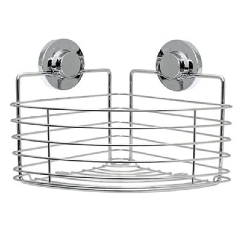 Image of BlissHome Lock n Roll Corner Basket Silver Silver