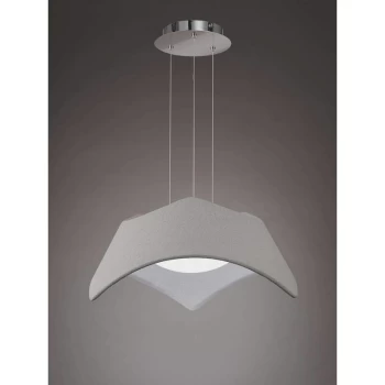 Image of Maui pendant light 3 lights E27, cement effect / polished chrome