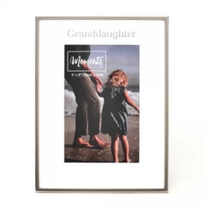 Image of Moments Silver with Mount Photo Frame 4" x 6" -Granddaughter