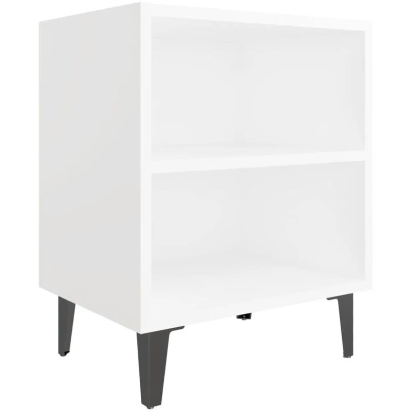 Image of VIDAXL Bed Cabinet with Metal Legs White 40x30x50cm Vidaxl 8720286356067