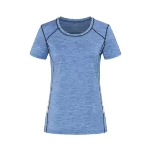 Image of Stedman Womens/Ladies Reflective Recycled Sports T-Shirt (XL) (Blue Heather)