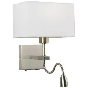 Image of Italux Norte - Modern LED Bedside Lamp Nickel, Warm White 3000K 350lm