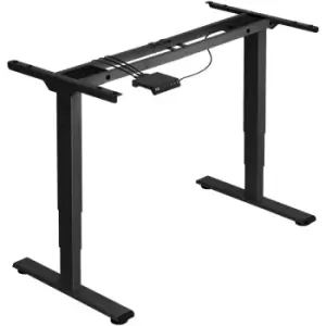 Image of Electric height-adjustable computer desk base (60-125cm tall, dual motor and 3 memory settings) - desk, computer desk, office desk - Black - black