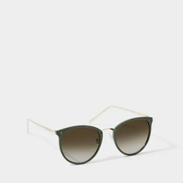 Image of Katie Loxton Santorini Sunglasses in Khaki KLSG033 Size: Women>