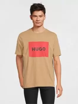 Image of Hugo Dulive Large Logo Light Brown T-Shirt