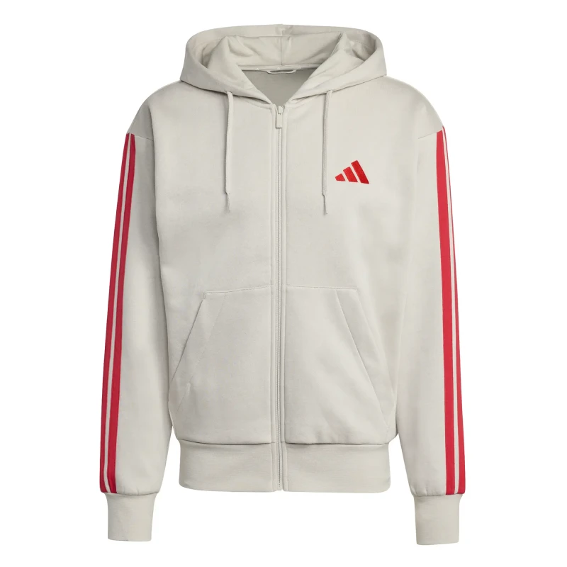 Image of Adidas Hooded sweatshirt adidas Essentials 3-Stripes Fleece Beige Male L