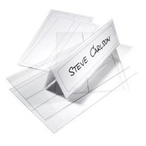 Image of Durable TABLE PLACE NAME HOLDER pre-scored PET 61122x210mm Transparent