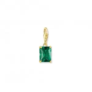 Image of Gold Plated Green Stone Charm 1869-472-6