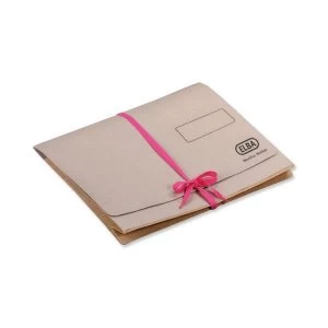 Image of Elba Foolscap Legal Wallet with Security Ribbon Super Heavyweight 360gsm 50mm Buff Pack of 25