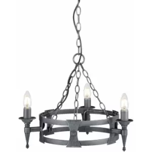 Image of Loops - 3 Bulb Chandelier Hanging Pendant LIght Black Silver LED E14 60W Bulb