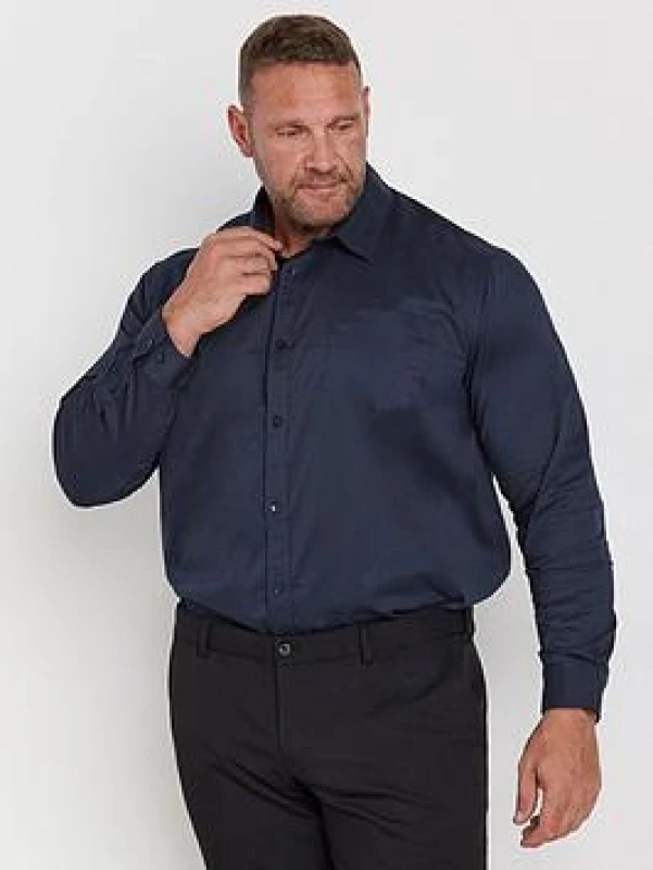 Image of BadRhino BadRhino Men Stretch Long Sleeve Shirt in Blue Size: X-Large Blue 1XL Male 5063111739783