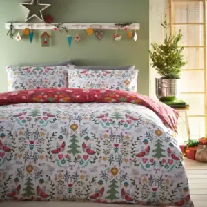 Image of Scandi Festive Christmas Duvet Cover Set Multi / Double