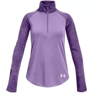 Image of Under Armour Tech Graphic Half Zip Top Junior Girls - Purple