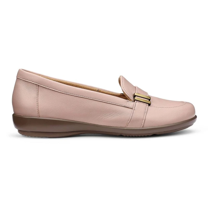 Image of Hotter Womens Wide Fit 'Clay' Loafers in Pale Pink Size: 7 Pale Pink Female 7