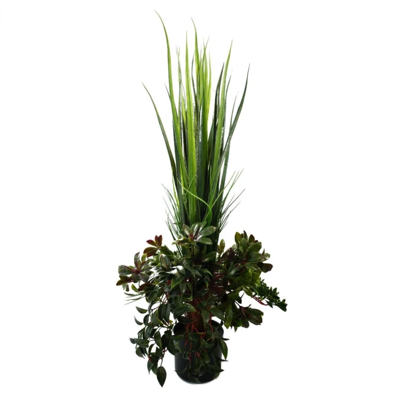 Image of Leaf 90cm UV Potted UV Grass Plant with Artificial Display Foliage Green