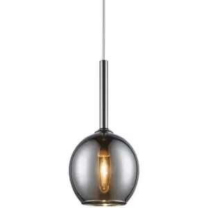 Image of Zumaline Lighting - Zumaline Monic Dome Pendant Ceiling Light, Chrome, 1x E14