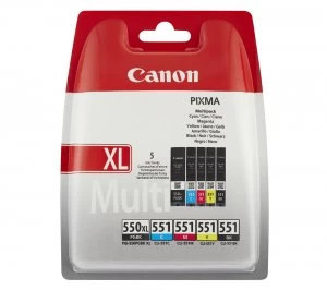 Image of Canon PGI550XL Black and CLI551 Tri Colour Ink Cartridge