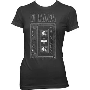 Image of Nirvana - As You Are Tape Ladies Small T-Shirt - Black