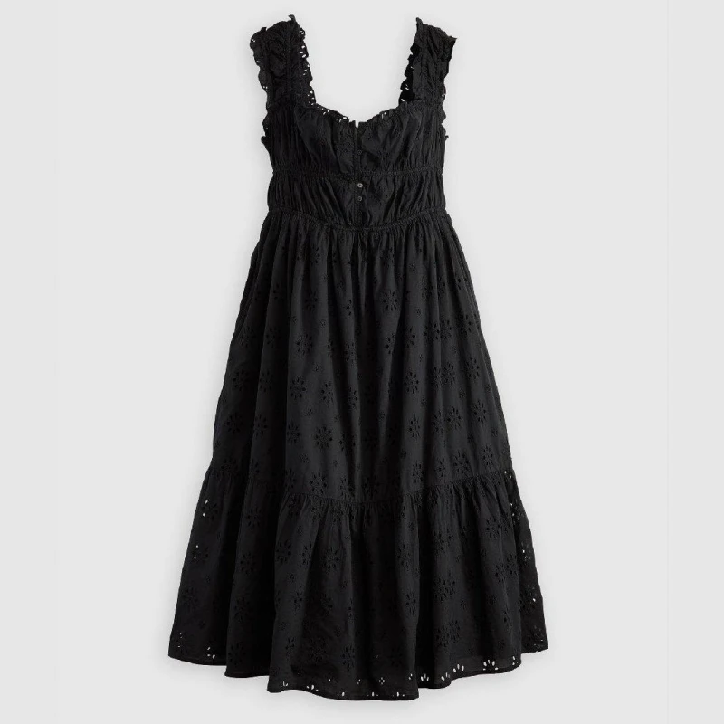 Image of Levis Womens Amaya Long Maxi Dress Anthracite Nght female 10 (S)