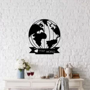 Image of Love Your World Black Decorative Metal Wall Accessory