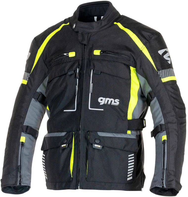 Image of GMS Everest 3in1 Motorcycle Textile Jacket, black-yellow, Size L for Men