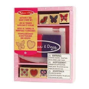 Image of Melissa and Doug Stamp Set Butterfly and Hearts
