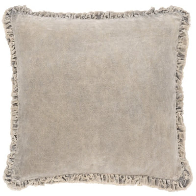 Image of Yard Bertie 100% Cotton Velvet Cushion in Light Beige Size: 45cm x 45cm Light Beige Unisex 45cm x 45 cm