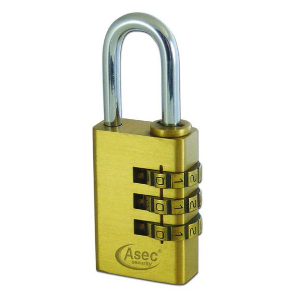 Image of ASEC Brass Open Shackle Combination Padlock