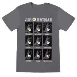 Image of Batman Unisex Adult Moods T-Shirt (M) (Charcoal Grey)