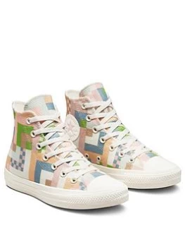 Image of Converse Chuck Taylor All Star Crafted Stripes Hi Top Plimsolls - Multi, Size 4, Women