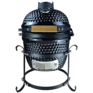 Image of Outsunny Cast Iron Ceramic Kamado Charcoal BBQ Oven Black