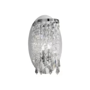 Image of Charleston Designer Crystal Wall Light Polished Chrome, 1x G9