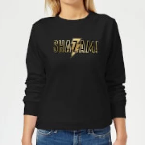 Image of Shazam Gold Logo Womens Sweatshirt - Black - S