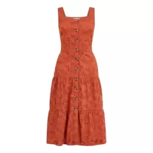 Image of Yumi Orange Cotton Button Up Gypsy Dress - Orange