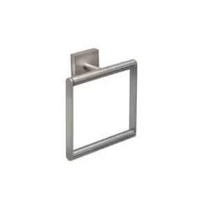 Image of Croydex Flexi-Fix Chiswick Brushed Silver Effect Wall-Mounted Towel Rail (W)675mm