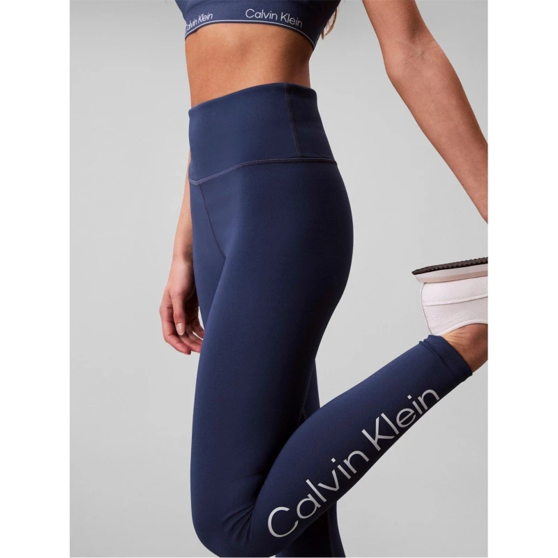 Image of Calvin Klein Womens CKP Icon High Rise Leggings Dark Denim female 10 (S)