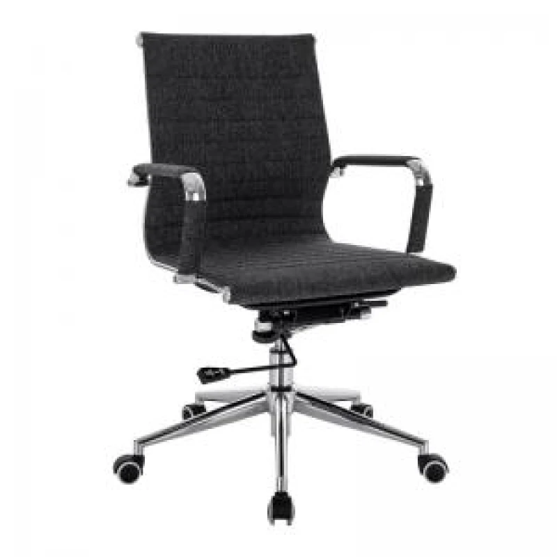 Image of Aura Nautilus Designs Aura Contemporary Medium Back Fleck Fabric Executive Office Chair With Fixed Arms Black/Grey - BCF/8003/BGF BCF/8003/BGF