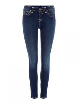 Image of True Religion Halle Super Skinny Jeans In Deep Sea Blue Denim Dark Wash