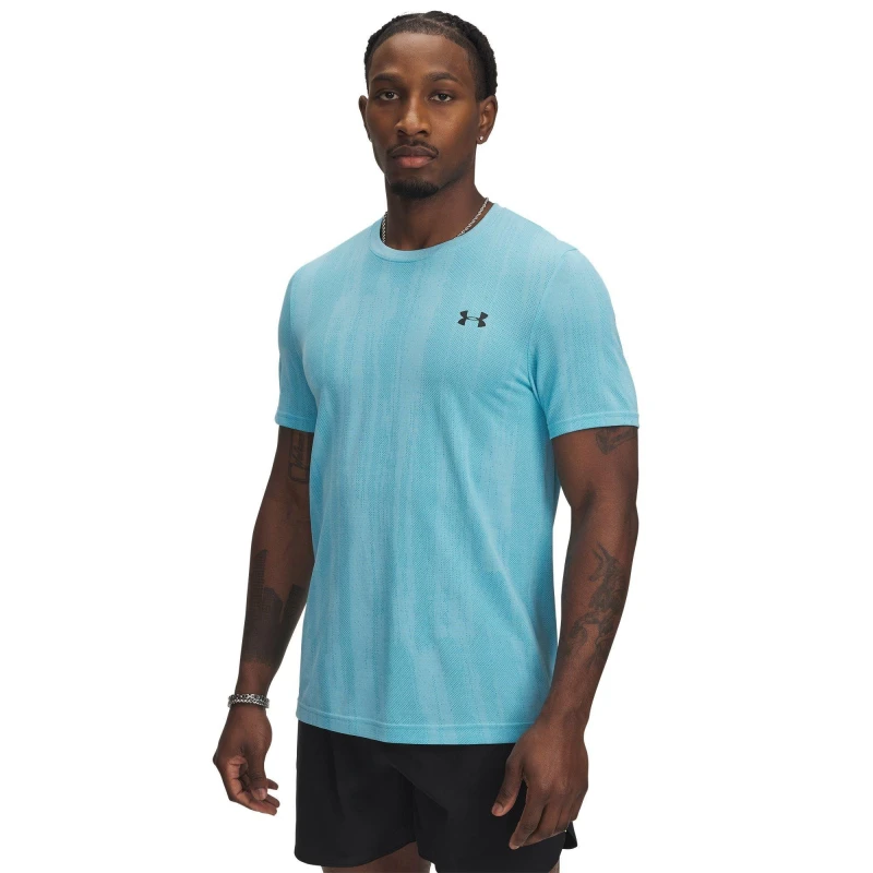 Image of Under Armour Mens Vanish Short-Sleeve Performance Gym Top Blue male L