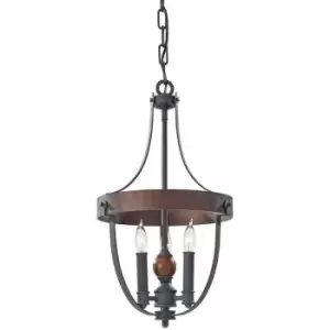 Image of Loops - 3 Bulb Chandelier Hanging Pendant LIght Charcoal Black LED E14 60W Bulb