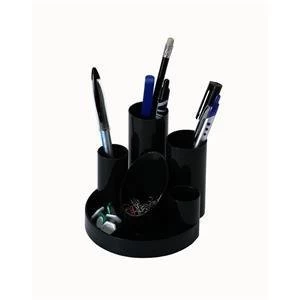 Image of Original Desk Tidy with 6 Compartment Tubes Black