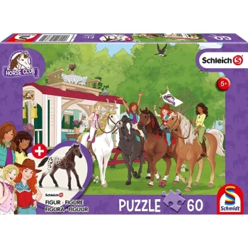 Image of Schleich Horse Club Meet Jigsaw Puzzle & Bonus Figure - 60 Pieces