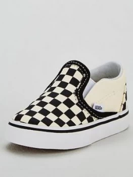 Image of Vans Classic Checkerboard Slip-On Plimsolls - Black/White
